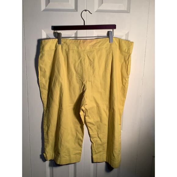 Ashley Stewart Yellow Capris Size 26 - Picture 2 of 4